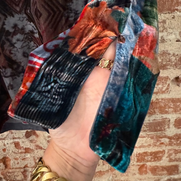 SOLD LIVE BUNDLE - Johnny Was Velvet Multicolor Floral Patchwork Velvet Tunic - Picture 5 of 5